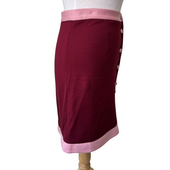ANTHROPOLOGIE Hutch Milan Color Blocked A line Mini Skirt Buttons Size 4 - Picture 7 of 11